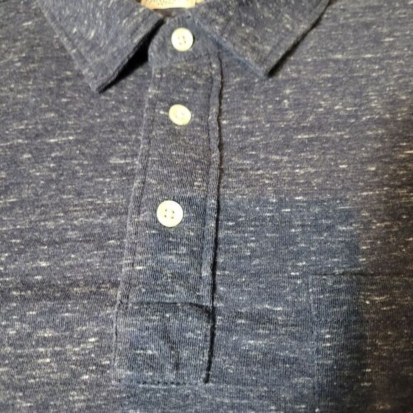 Faherty Polo Shirt Men's Size L Short Sleeve Luxe Blue Heather Performance Light - Picture 5 of 11